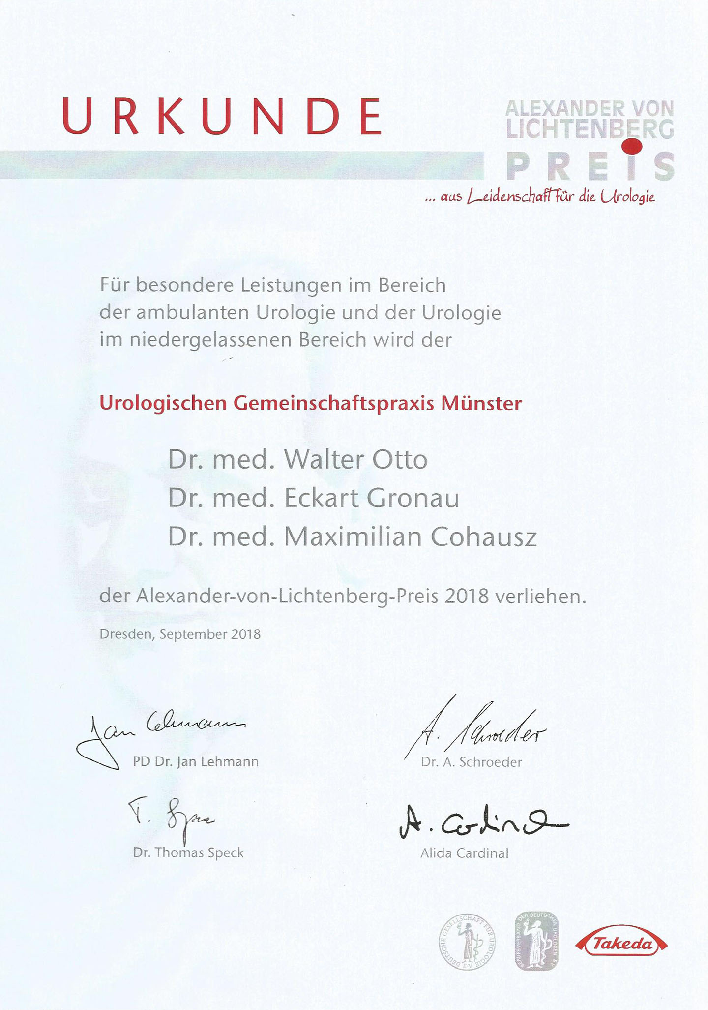 Alexander-von-Lichtenberg-Preis 2018